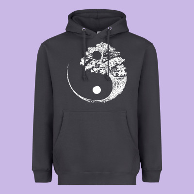Yin Yang Bonsai Tree Heavyweight Hoodie Designed By Artisfamous