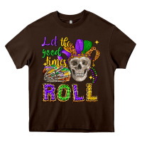 Chocolate Brown let the good times roll Heavy Core Tee - CowGirlArtShop