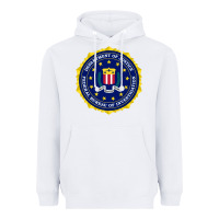 White fbi Heavyweight Hoodie - artisFamous