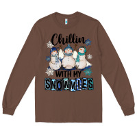 Chestnut Chillin With My Snowmies Long Sleeve Tee - FaDigitalArtStudio