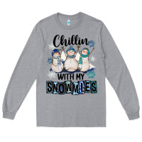 Heather Grey Chillin With My Snowmies Long Sleeve Tee - FaDigitalArtStudio