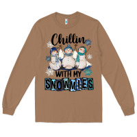 Toasted Coconut Chillin With My Snowmies Long Sleeve Tee - FaDigitalArtStudio