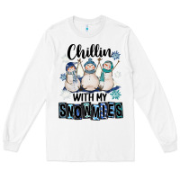 White Chillin With My Snowmies Long Sleeve Tee - FaDigitalArtStudio