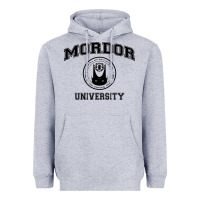 Heather Grey mordor university Heavyweight Hoodie - artisFamous