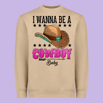 I Wanna Be A Cowboy Baby Heavyweight Sweatshirt Designed By Adodesignshop