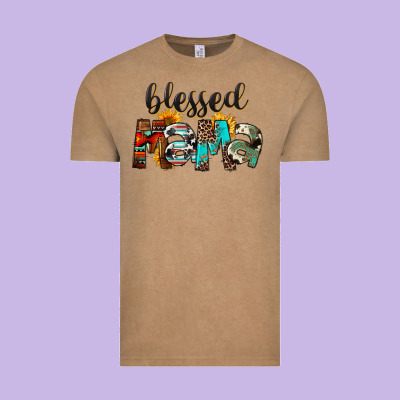 Western Blessed Mama Mother's Day Vintage Tee Designed By Fadigitalartstudio
