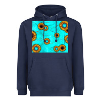 Navy turquoise gemstone sunflower Heavyweight Hoodie - JahusDesignShop