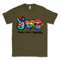 Army Green Peace love equality LGBT+ Classic Tee - CowGirlArtShop