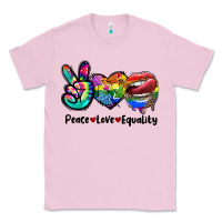 Bubblegum Pink Peace love equality LGBT+ Classic Tee - CowGirlArtShop
