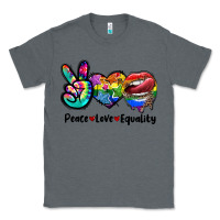 Charcoal Heather Peace love equality LGBT+ Classic Tee - CowGirlArtShop