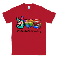 Red Peace love equality LGBT+ Classic Tee - CowGirlArtShop