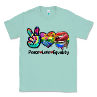 Seafoam Peace love equality LGBT+ Classic Tee - CowGirlArtShop