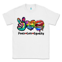 White Peace love equality LGBT+ Classic Tee - CowGirlArtShop