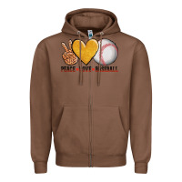 Chestnut peace love baseball Zipper Hoodie - AdoDesignShop