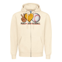 Sandshell peace love baseball Zipper Hoodie - AdoDesignShop