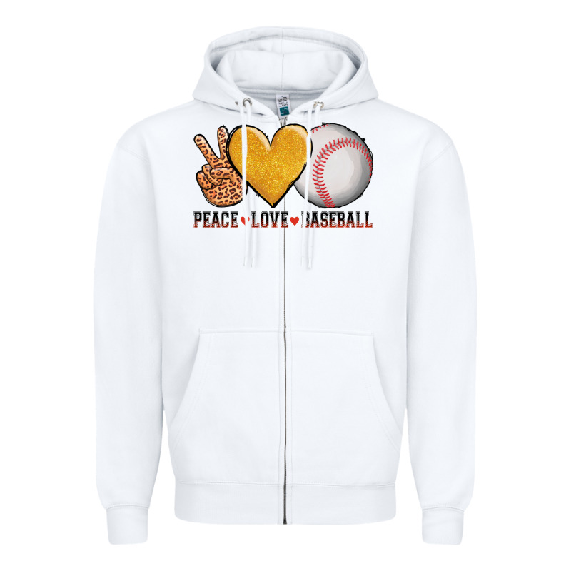 Peace Love Baseball Zipper Hoodie by AdoDesignShop | Teevron
