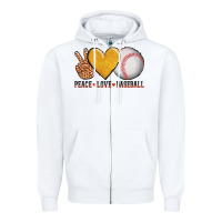 White peace love baseball Zipper Hoodie - AdoDesignShop