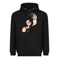 Popeye Spinach Retro Mens Funny Heavyweight Hoodie | Teevron