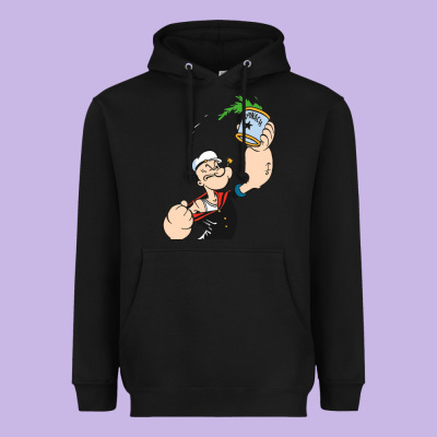 Popeye Spinach Retro Mens Funny Heavyweight Hoodie Designed By Artisfamous