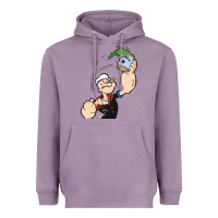 Lavender Popeye Spinach Retro Mens Funny Heavyweight Hoodie - artisFamous