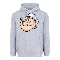 Heather Grey The Sailor Popeye Heavyweight Hoodie - artisFamous