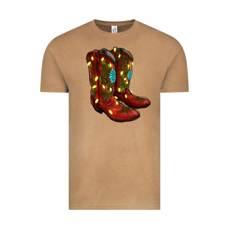 Cowboy Boots Christmas Vintage Tee by RanaPortraitStore | Teevron