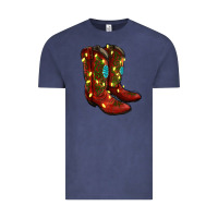 Vintage Denim cowboy boots christmas Vintage Tee - RanaPortraitStore