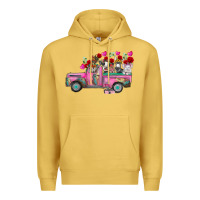 Antique Gold farm animals valentine truck Premium Hoodie - RacoonDesign