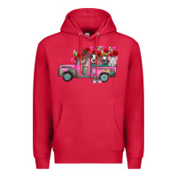 Cardinal farm animals valentine truck Premium Hoodie - RacoonDesign
