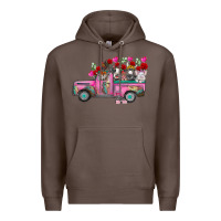 Coffee farm animals valentine truck Premium Hoodie - RacoonDesign