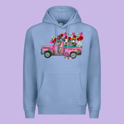 Farm Animals Valentine Truck Premium Hoodie Designed By Racoondesign