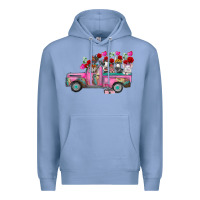 Colony Blue farm animals valentine truck Premium Hoodie - RacoonDesign