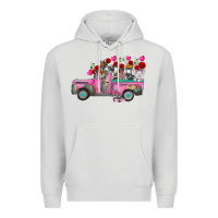 Dove Grey farm animals valentine truck Premium Hoodie - RacoonDesign