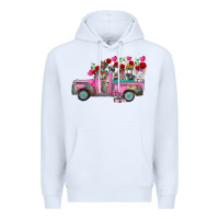 White farm animals valentine truck Premium Hoodie - RacoonDesign