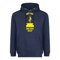 Navy just a boy who loves ballet Heavyweight Hoodie - artisFamous