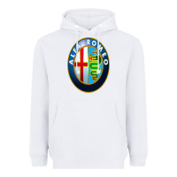 White alfa racing big merch Heavyweight Hoodie - artisFamous