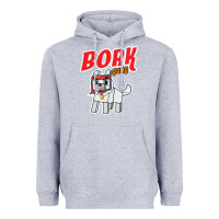 Heather Grey bork  gang Heavyweight Hoodie - artisFamous
