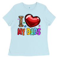 Baby Blue i love my dads Ladies Tee - OliviaCreatesArt