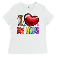 White i love my dads Ladies Tee - OliviaCreatesArt