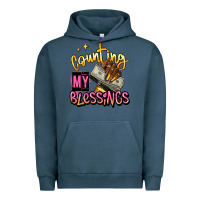 Pigment Midnight Navy counting my blessings afro hands Urban Hoodie - RanaPortraitStore