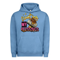 Pigment Pebble Blue counting my blessings afro hands Urban Hoodie - RanaPortraitStore