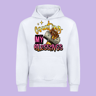 Counting My Blessings Afro Hands Urban Hoodie Designed By Ranaportraitstore