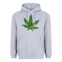 Heather Grey Weed leaf Heavyweight Hoodie - artisFamous