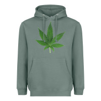 Sage Weed leaf Heavyweight Hoodie - artisFamous