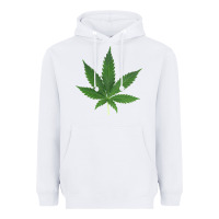 White Weed leaf Heavyweight Hoodie - artisFamous