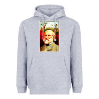 Heather Grey lee Confederate General Heavyweight Hoodie - artisFamous