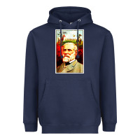 Navy lee Confederate General Heavyweight Hoodie - artisFamous