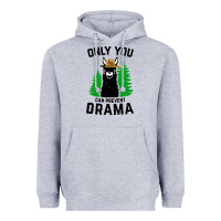 Heather Grey only you can prevent drama llama Heavyweight Hoodie - artisFamous