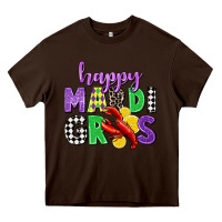 Chocolate Brown happy mardi gras Heavy Core Tee - CowGirlArtShop