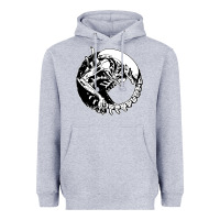 Heather Grey xenomorph Heavyweight Hoodie - artisFamous